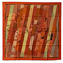 Foulard Hermes Soie 88cm x 89cm Carre 90 LE MONDE EST VASTE Carte du Monde en Excellent État - Hermès