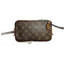 Bolsa transversal de lona Louis Vuitton Pochette Marly Bandouliere M51828 em muito bom estado