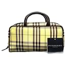 Burberry Check Mini Handbag Canvas Handbag 37705 in Very Good Condition