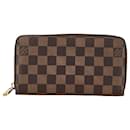 Louis Vuitton Damier Zippy Geldbörse Lang N60015 aus braunem PVC-Leder in sehr gutem Zustand