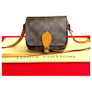 Louis Vuitton Mini Cartouchiere Canvas Shoulder Bag M51254 in Very Good Condition