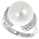 Natural Pearl Ring, Platinum Pt900, Pearl Size 12.8mm, Diamond Accents 0.66ct, Women's Pre-owned Ring Size 12  in Excellent Condition - & Other Stories