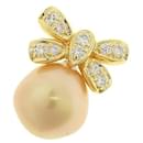 Pendentif en perle naturelle, K18 jaune or, Perle blanche des mers du Sud, Accents de diamant 0.28ct, Accessoire d'occasion pour femme en excellent état - & Other Stories