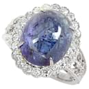 Bague Zoisite Naturelle, PT900, Tanzanite 9.25ct, pavé de diamants 0.76ct, size 14, Platine, pour femme, Occasion en excellent état - & Other Stories