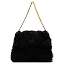 Bolso de hombro Celine de piel de oveja con cadena negro en buen estado - Céline