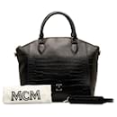 MCM Leather Crocodile Embossed 2WAY Tote Shoulder Bag in Great Condition