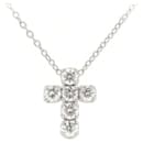 Ponte Vecchio Diamond Cross Necklace 0.41ct K18WG White Gold in Great Condition - & Other Stories