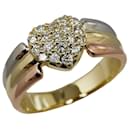 K18 Gold Pt900 Platinum Diamond Heart Pave Ring 11.5 in Excellent Condition - & Other Stories