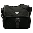 Prada Nylon Leather Triangle Logo Messenger Bag BT0173 in Very Good Condition