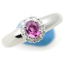 Pre-owned Pt900 Platinum Pink Sapphire Diamond Ring Size 10 in Great Condition - & Other Stories