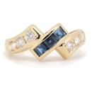 Pre-owned K18YG Sapphire Diamond Ring 0.30ct 0.33ct Size 7 in Great Condition - & Other Stories