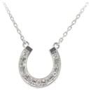 Collier en diamant en forme de fer à cheval Star Jewelry 0,07 ct K18WG en excellent état - & Other Stories