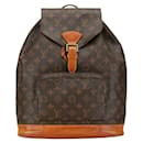 Sac à dos Louis Vuitton Monogram Montsouris GM M51135 en cuir PVC marron en bon état