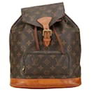 Sac à dos Louis Vuitton Monogram Montsouris MM M51136 en cuir PVC marron en bon état