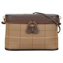 Burberry Canvas Leather Check Crossbody Shoulder Bag in Good Condition