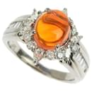 Striking Diamond 0.66ct & Fire Opal 1.45ct, Pt900 Platinum Ring, Size 11 for Women in Excellent Condition - & Other Stories