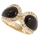 Stylish Cute Ring with Black Chalcedony and Diamond, Size 11, in K18YG Gold by Unbranded for Women in Excellent Condition - & Other Stories