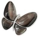 K18 White Gold, Diamond & Shell Butterfly Brooch, No Brand, Silver Women's - Preloved in Excellent Condition - & Other Stories