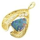 Opal & Diamond Overlay Pendant - K18 Yellow Gold Material, 2.35ct Opal & 0.15ct Diamond, No-Brand, Ladies' Gold Jewelry (Used) in Excellent Condition - & Other Stories