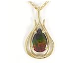 Colar de ouro amarelo K18 com ammolite, 6,0g, 39cm em excelente estado - & Other Stories