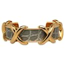 Hermes Cross Motif Bangle Gold Gray in Great Condition - Hermès