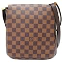 Bolsa transversal de lona Louis Vuitton Damier Ebene Musette Salsa com alça longa N51300 em ótimo estado