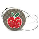 Sac à bandoulière rond Gucci GG Supreme Apple Ophidia en toile 774818FAC0H8649 en excellent état