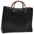 GUCCI Bamboo Hand Bag PVC Leather Black 002 1186 0259 Auth 78524 - Gucci