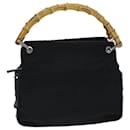 GUCCI Bamboo Hand Bag Nylon Black 000 1014 0575 5 Auth 79211 - Gucci