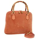 Sac à main en daim GUCCI Bamboo 2 voies Orange 000 1274 0290 Auth 77736 - Gucci