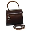 Sac à main en cuir Salvatore Ferragamo 2 voies marron Auth 79209