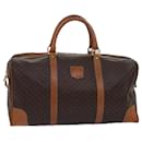 CELINE Macadam Canvas Boston Bag PVC Leather Brown Auth bs15495 - Céline