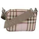 Sac à épaule Burberry Nova Check en toile enduite rose Auth mr285