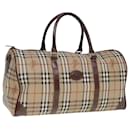 Burberrys Nova Check Boston Tasche aus PVC-Leder Beige Auth tb1105 - Autre Marque