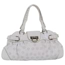 Sac à main en cuir blanc Gancini de Salvatore Ferragamo Auth yk13136