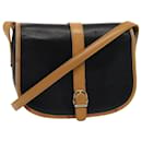 Sac à épaule en cuir noir Auth 79698 - Céline