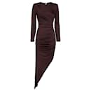 Asymmetrisches, gerafftes Jersey-Midi-Kleid Tristana Oxblood von Veronica Beard