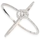 Gucci GG Running Crossover Diamond Ring in 18K White Gold 0.30 Ctw