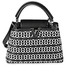 Louis Vuitton Noir Blanc Cuir Tressé Tressage Capucines BB