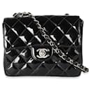 Chanel Vintage Black Quilted Patent Mini Square Flap Bag