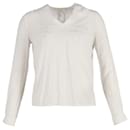 Maje V-Neck Blouse in White Silk