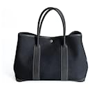 Hermès Garden Party handbag in black canvas and leather