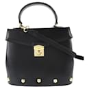 Salvatore Ferragamo Leather Studded Handbag Leather Handbag AN215209 in Very Good Condition