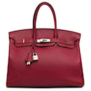 Hermès Rojo Togo Birkin Retourne 35