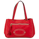 Bolso de hombro de cuero con borlas Anagram rojo LOEWE - Loewe