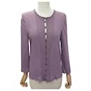 NINE HERMES VEST 42 L PULLOVER VIOLET LAVENDER CARDIGAN JACKET - Hermès