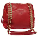 PRADA Borsa a Spalla con Catena in Pelle Rossa Auth ac3042 - Prada