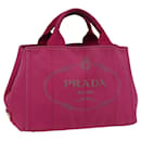 PRADA Canapa PM Hand Bag Canvas Pink Auth 78227 - Prada