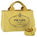 PRADA Canapa PM Hand Bag Canvas 2way Yellow Auth 79532 - Prada