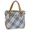 BURBERRY Nova Check Hand Bag Light Blue Auth 80074 - Burberry